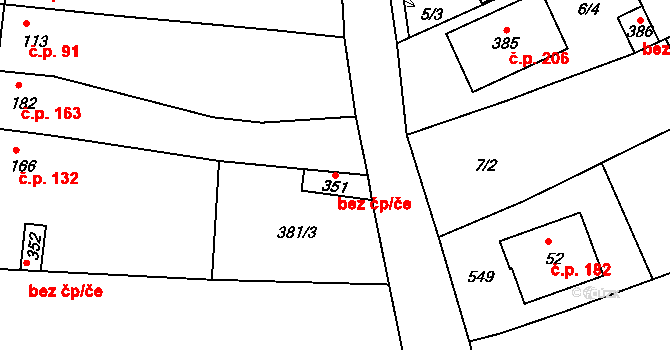 Holešov 47587571 na parcele st. 351 v KÚ Žopy, Katastrální mapa