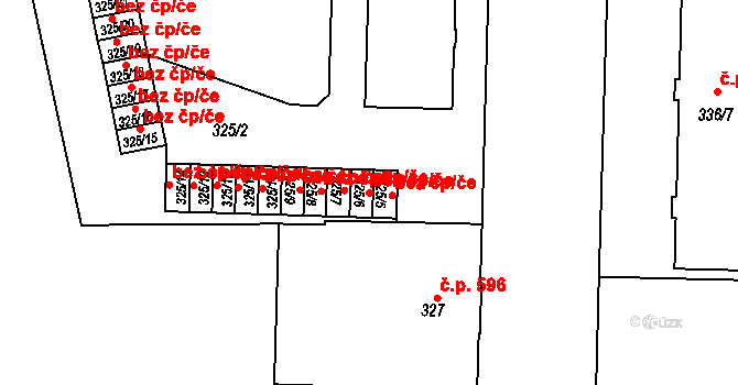 Hronov 48073571 na parcele st. 325/6 v KÚ Hronov, Katastrální mapa