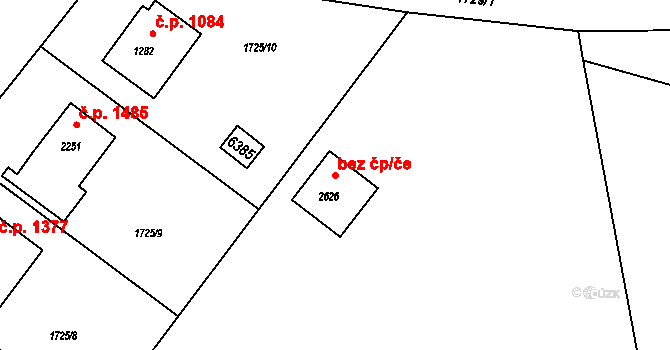 Rožnov pod Radhoštěm 48690571 na parcele st. 2626 v KÚ Rožnov pod Radhoštěm, Katastrální mapa