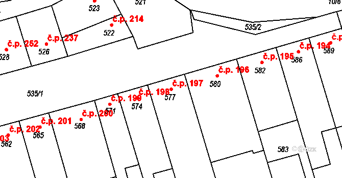 Vážany nad Litavou 197 na parcele st. 577 v KÚ Vážany nad Litavou, Katastrální mapa