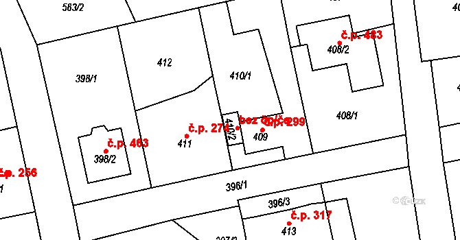Dolní Rychnov 50847571 na parcele st. 410/2 v KÚ Dolní Rychnov, Katastrální mapa