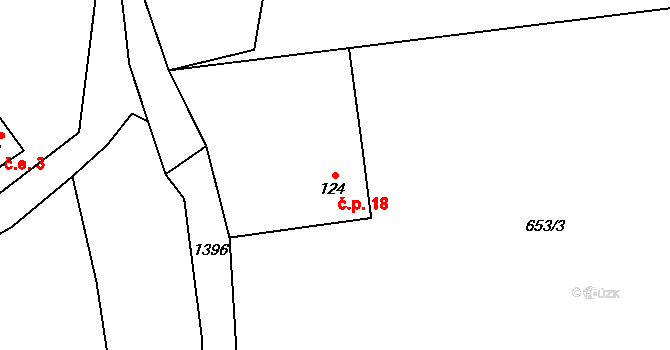 Libáň 18, Nasavrky na parcele st. 124 v KÚ Ochoz u Nasavrk, Katastrální mapa