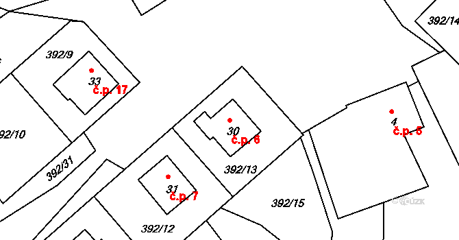 Rohanov 6, Chroboly na parcele st. 30 v KÚ Rohanov u Prachatic, Katastrální mapa