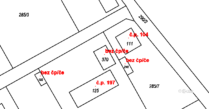 Vonoklasy 101158572 na parcele st. 370 v KÚ Vonoklasy, Katastrální mapa
