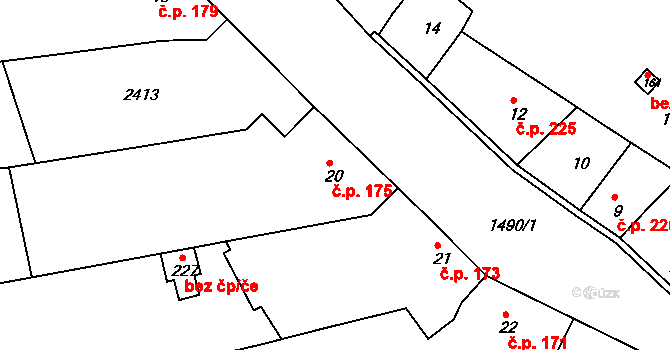 Jezeřany-Maršovice 175 na parcele st. 20 v KÚ Maršovice, Katastrální mapa