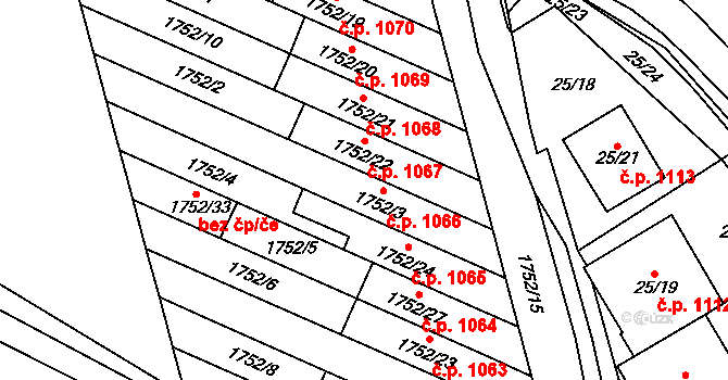 Svatobořice 1066, Svatobořice-Mistřín na parcele st. 1752/3 v KÚ Svatobořice, Katastrální mapa