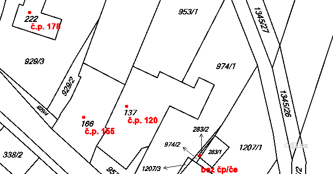 Novosedly nad Nežárkou 120 na parcele st. 137 v KÚ Novosedly nad Nežárkou, Katastrální mapa