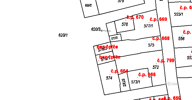 Slavkov u Brna 147509572 na parcele st. 576/2 v KÚ Slavkov u Brna, Katastrální mapa