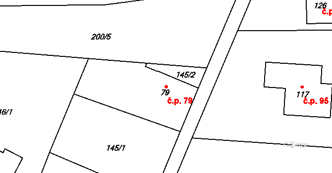 Sobáčov 79, Mladeč na parcele st. 79 v KÚ Sobáčov, Katastrální mapa