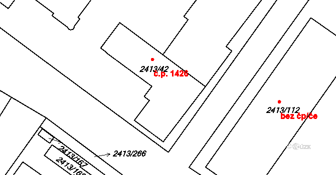 Pelhřimov 1426 na parcele st. 2413/42 v KÚ Pelhřimov, Katastrální mapa