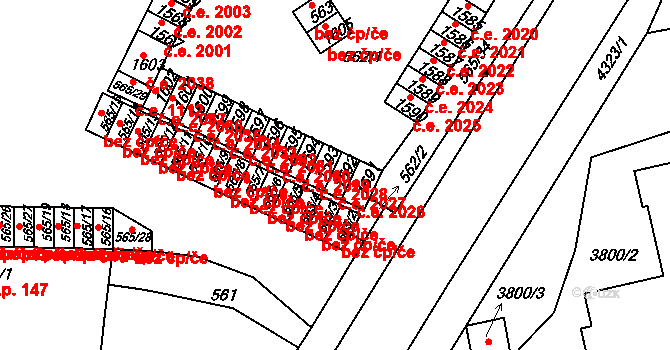 Řetenice 2027, Teplice na parcele st. 1592 v KÚ Teplice-Řetenice, Katastrální mapa