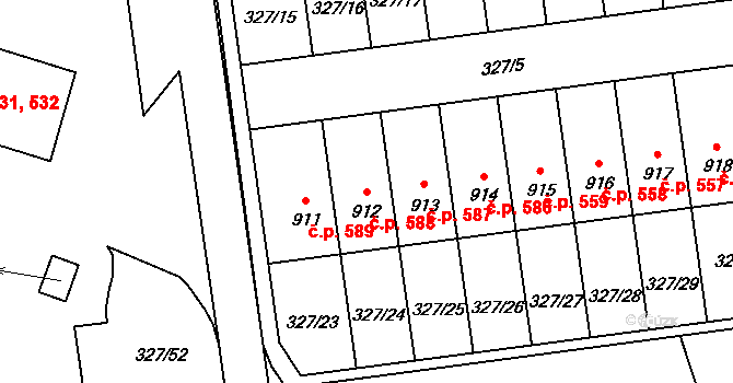 Úšovice 588, Mariánské Lázně na parcele st. 912 v KÚ Úšovice, Katastrální mapa