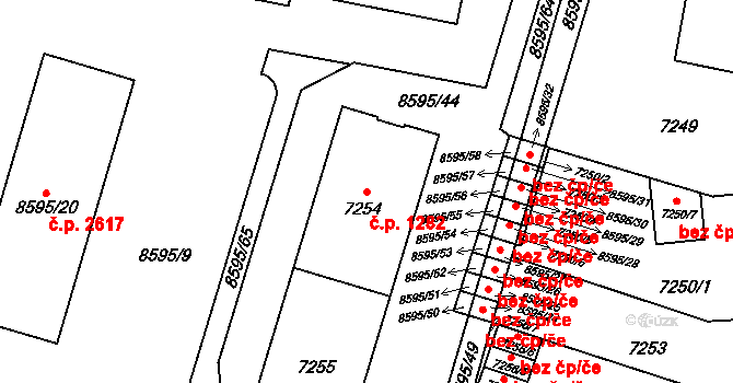 Jižní Předměstí 1282, Plzeň na parcele st. 7254 v KÚ Plzeň, Katastrální mapa