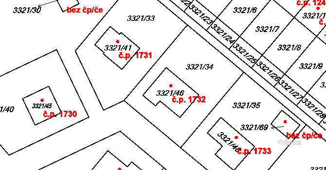 Chotěboř 1732 na parcele st. 3321/46 v KÚ Chotěboř, Katastrální mapa