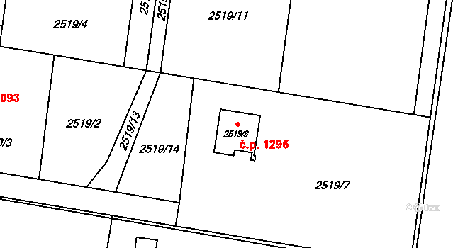 Poruba 1295, Orlová na parcele st. 2519/8 v KÚ Poruba u Orlové, Katastrální mapa