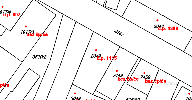 Kolín V 1115, Kolín na parcele st. 2049 v KÚ Kolín, Katastrální mapa