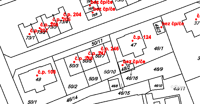 Liberec IX-Janův Důl 246, Liberec na parcele st. 50/7 v KÚ Janův Důl u Liberce, Katastrální mapa