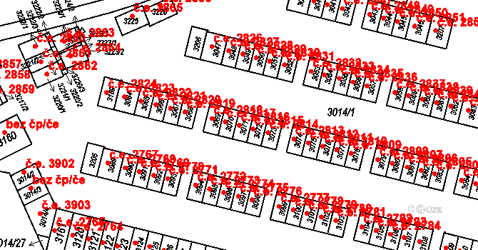 Podlesí 2816, Havířov na parcele st. 3071 v KÚ Bludovice, Katastrální mapa