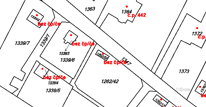 Orlová 43979572 na parcele st. 1262/22 v KÚ Horní Lutyně, Katastrální mapa