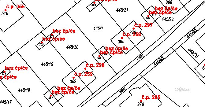 Tišice 45414572 na parcele st. 364 v KÚ Chrást u Tišic, Katastrální mapa