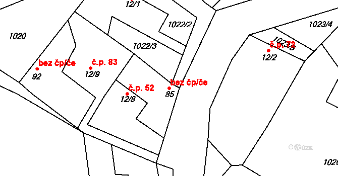 Střelice 47497572 na parcele st. 85 v KÚ Střelice u Jevišovic, Katastrální mapa