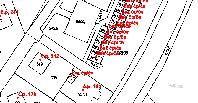 Liberec 48805572 na parcele st. 545/21 v KÚ Staré Pavlovice, Katastrální mapa