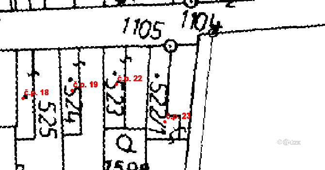 Byšičky 23, Lysá nad Labem na parcele st. 522/1 v KÚ Lysá nad Labem, Katastrální mapa