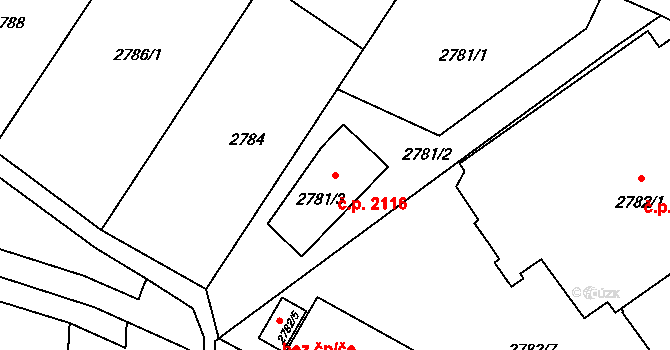 Zábřeh 2116 na parcele st. 2781/3 v KÚ Zábřeh na Moravě, Katastrální mapa