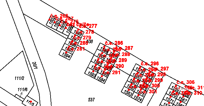 Ostopovice 285, Katastrální mapa