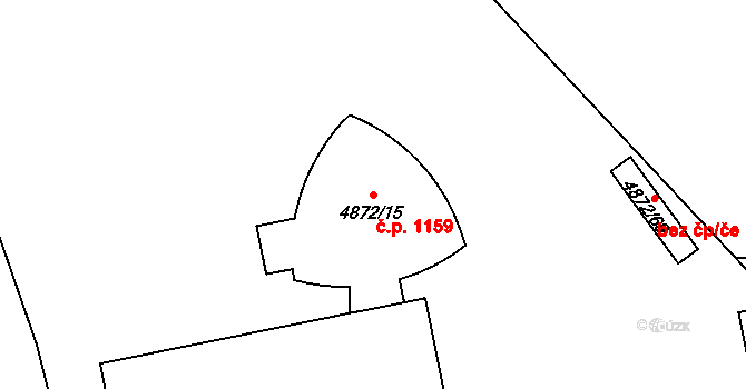 Hustopeče 1159 na parcele st. 4872/15 v KÚ Hustopeče u Brna, Katastrální mapa
