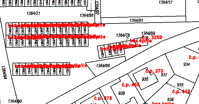 Mšeno nad Nisou 2687, Jablonec nad Nisou na parcele st. 1364/72 v KÚ Mšeno nad Nisou, Katastrální mapa