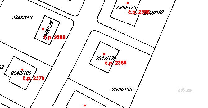 Pelhřimov 2365 na parcele st. 2348/179 v KÚ Pelhřimov, Katastrální mapa