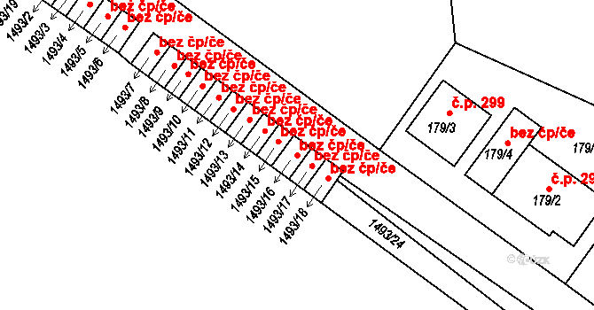 Dýšina 41829573 na parcele st. 1493/16 v KÚ Dýšina, Katastrální mapa