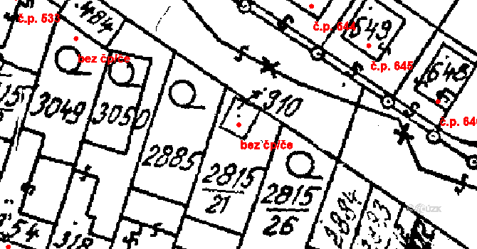 Kostice 42784573 na parcele st. 910 v KÚ Kostice, Katastrální mapa