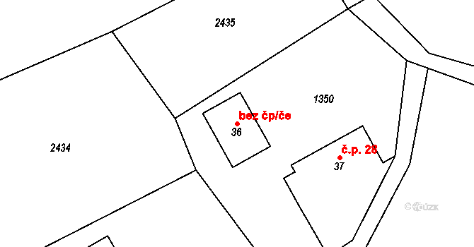 Háje nad Jizerou 44288573 na parcele st. 36 v KÚ Rybnice, Katastrální mapa