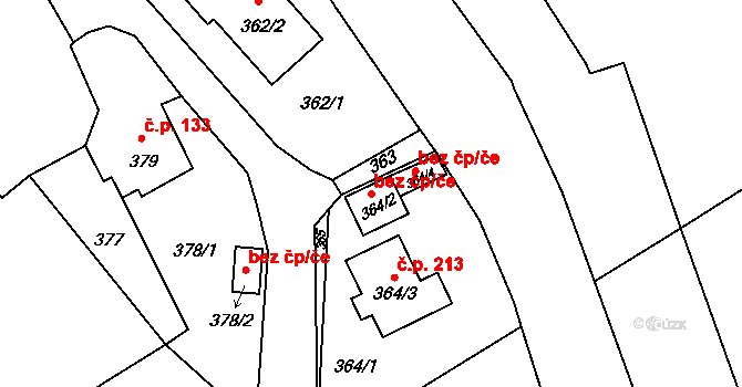 Česká Lípa 45903573 na parcele st. 364/2 v KÚ Dolní Libchava, Katastrální mapa