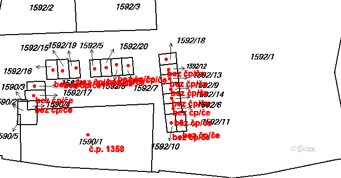 Praha 46765573 na parcele st. 1592/9 v KÚ Smíchov, Katastrální mapa