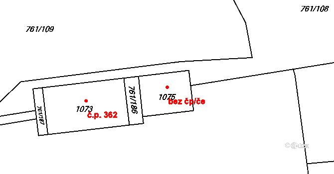 Děčín 87914573 na parcele st. 1075 v KÚ Bynov, Katastrální mapa
