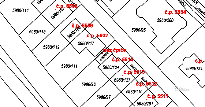Chomutov 115484574 na parcele st. 5980/272 v KÚ Chomutov I, Katastrální mapa