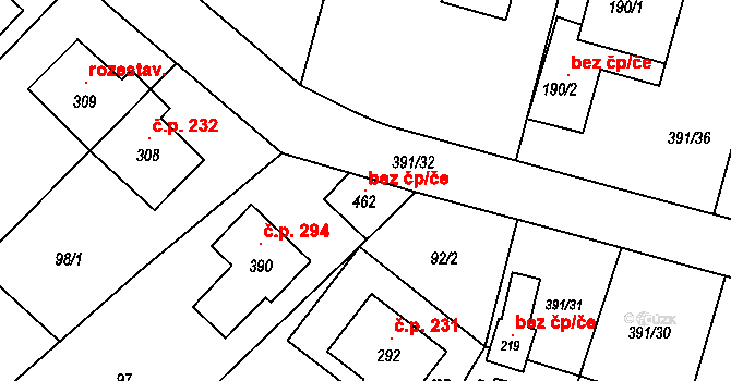 Vranov 118823574 na parcele st. 462 v KÚ Vranov u Brna, Katastrální mapa