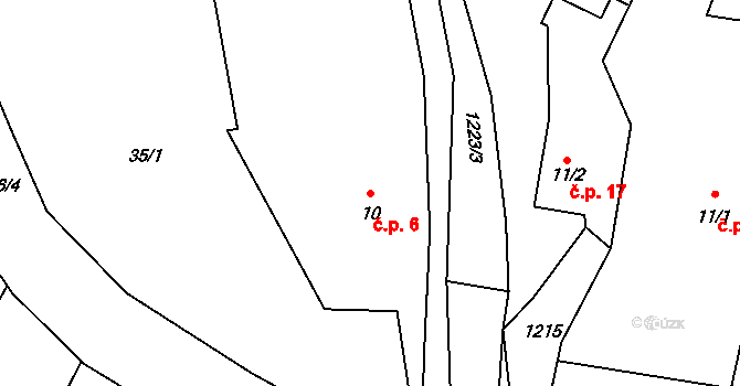 Lhota Netřeba 6, Podbřezí na parcele st. 10 v KÚ Lhota u Dobrušky, Katastrální mapa