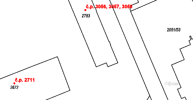 Hodonín 3056,3057,3058 na parcele st. 2783 v KÚ Hodonín, Katastrální mapa