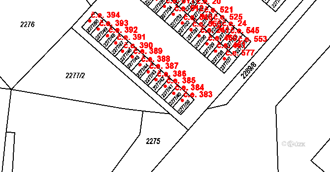 Rumburk 1 385, Rumburk na parcele st. 2277/41 v KÚ Rumburk, Katastrální mapa