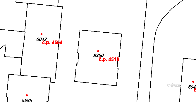 Zlín 4516 na parcele st. 8300 v KÚ Zlín, Katastrální mapa