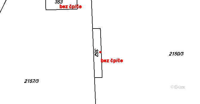 Březová nad Svitavou 47844574 na parcele st. 352 v KÚ Zářečí nad Svitavou, Katastrální mapa