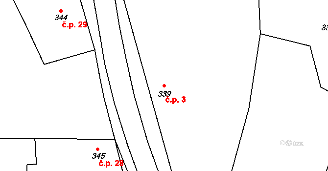 Nemilkov 3, Lišnice na parcele st. 339 v KÚ Lišnice, Katastrální mapa