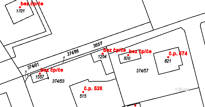 Libiš 50111574 na parcele st. 1204 v KÚ Libiš, Katastrální mapa