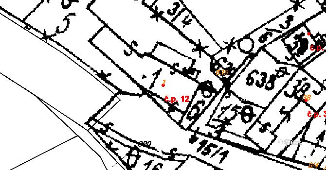 Březí 12, Žinkovy na parcele st. 1 v KÚ Březí u Žinkov, Katastrální mapa