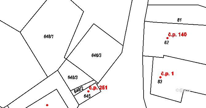 Rudice 347 na parcele st. 646/4 v KÚ Rudice u Blanska, Katastrální mapa