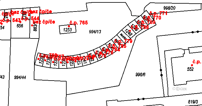 Bohosudov 784, Krupka na parcele st. 1243 v KÚ Bohosudov, Katastrální mapa
